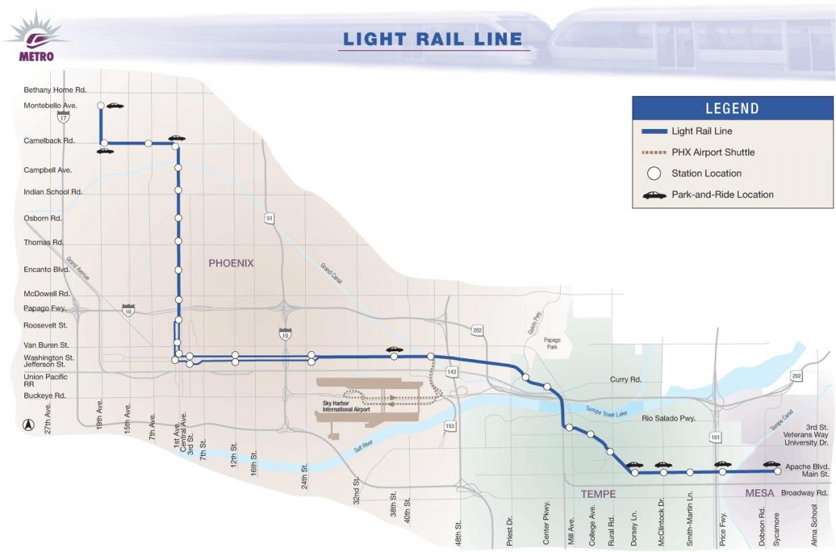 Phoenix light rail mapa 2016