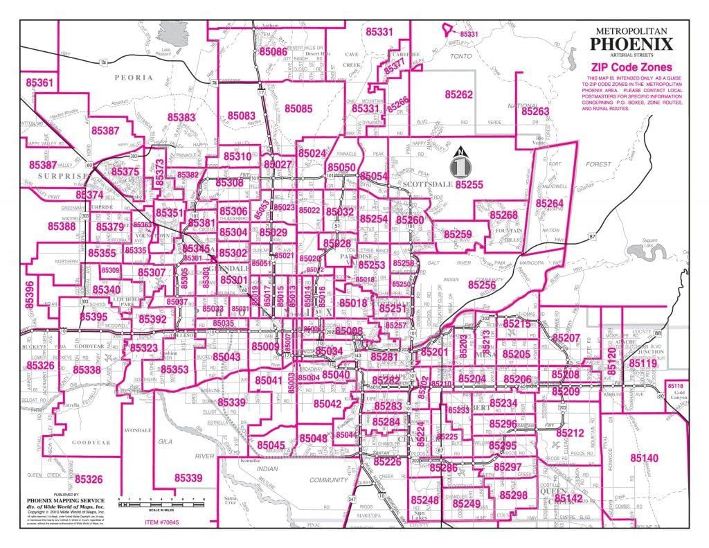código postal mapa Phoenix az