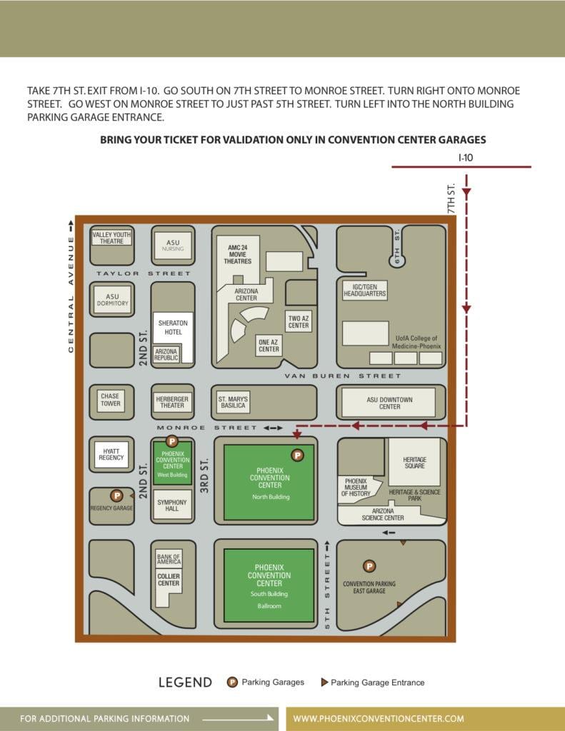 mapa de Phoenix centro de convencións