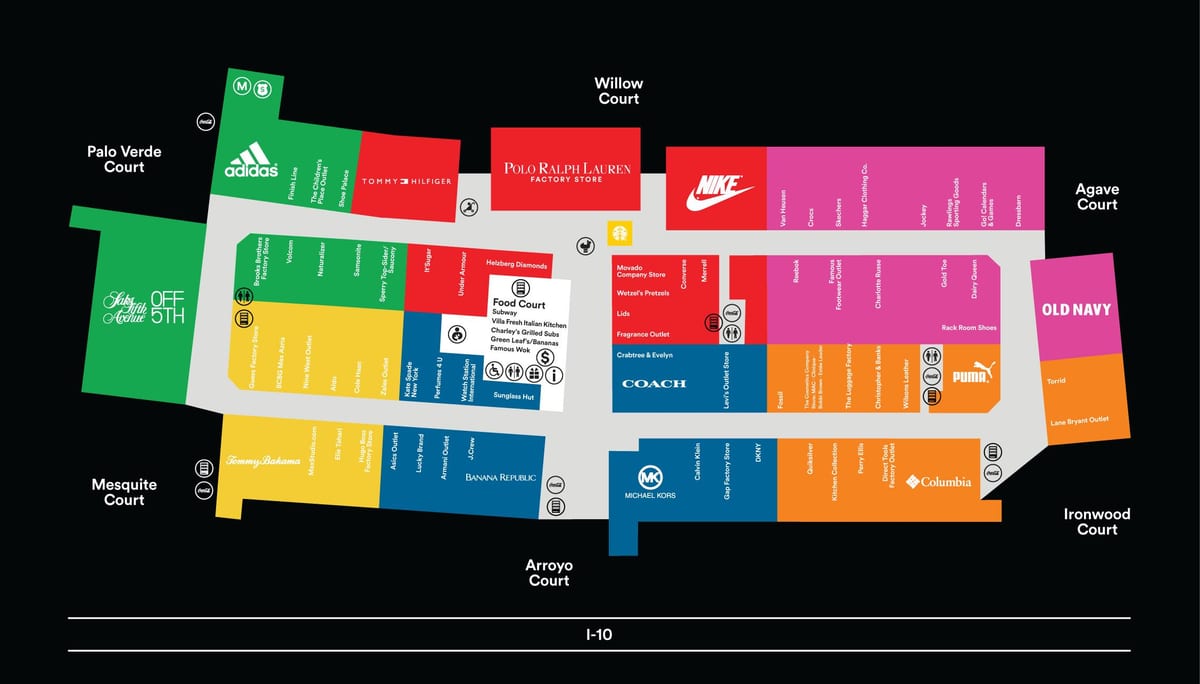 Phoenix premium outlet mapa
