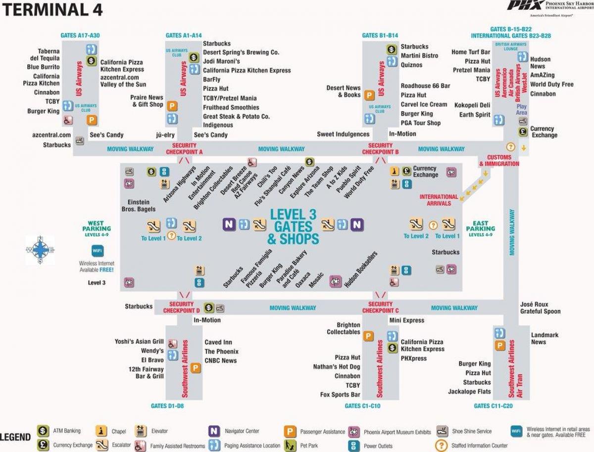 Phoenix aeroporto mapa terminal 4