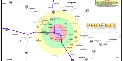 Mapa de Phoenix área