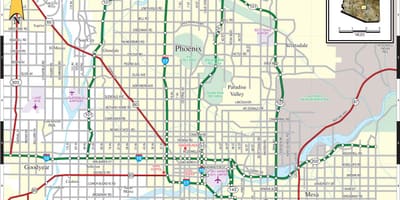 Mapa Phoenix az área