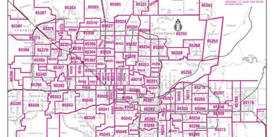 Código postal mapa Phoenix az